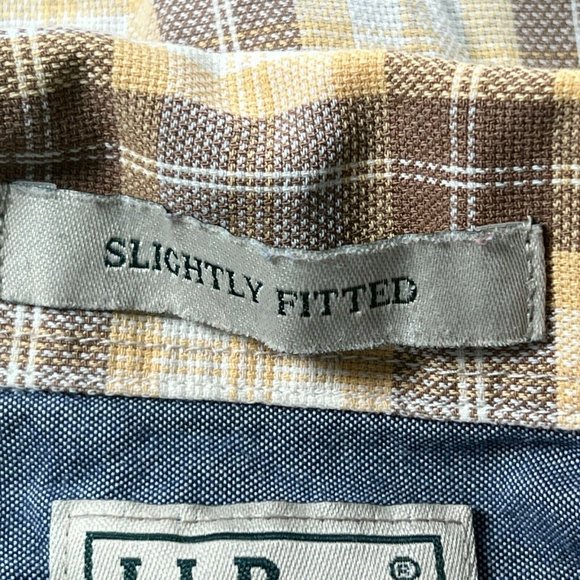 LL Bean Shirts Mens XL Short Sleeve Brown Plaid Button Up Slightly Fitte… - Picture 4 of 8